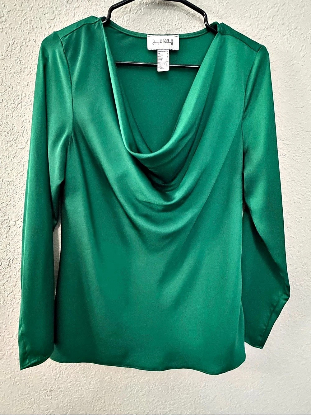Joseph Ribkoff Draped Neck Top Style 224070 Green Size 8